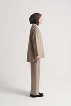 Viscose Blend Elastic-Waist Trousers - Sand