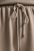 Viscose Blend Elastic-Waist Trousers - Sand
