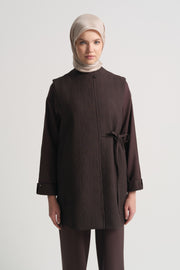 Side-Tie Vest - Brown
