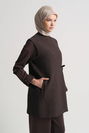 Side-Tie Vest - Brown
