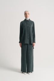 Lyocell Blend Relaxed Fit Suit - Petrol Blue
