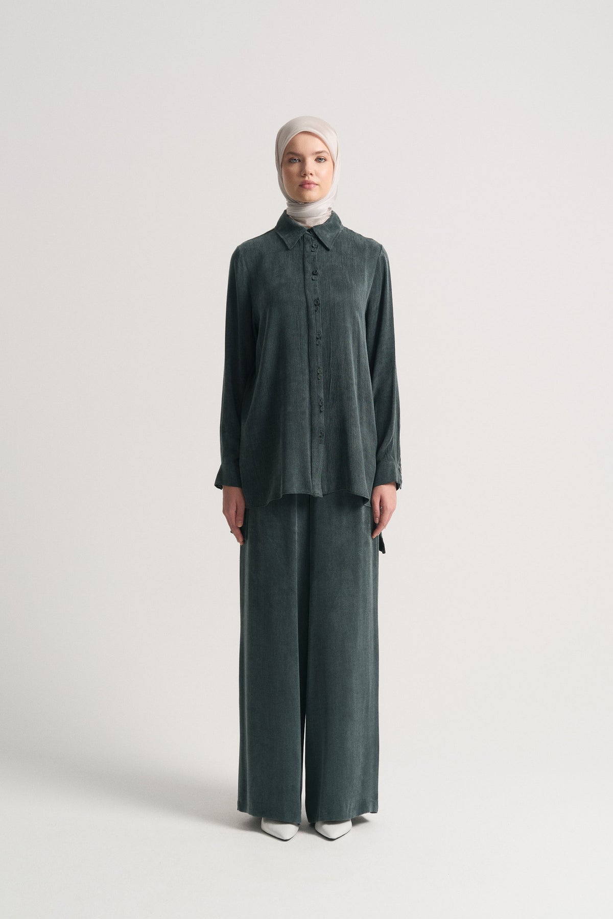 Lyocell Blend Relaxed Fit Suit - Petrol Blue