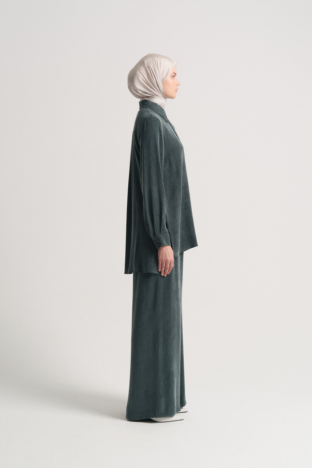 Lyocell Blend Relaxed Fit Suit - Petrol Blue