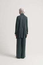Lyocell Blend Relaxed Fit Suit - Petrol Blue