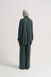 Lyocell Blend Relaxed Fit Suit - Petrol Blue