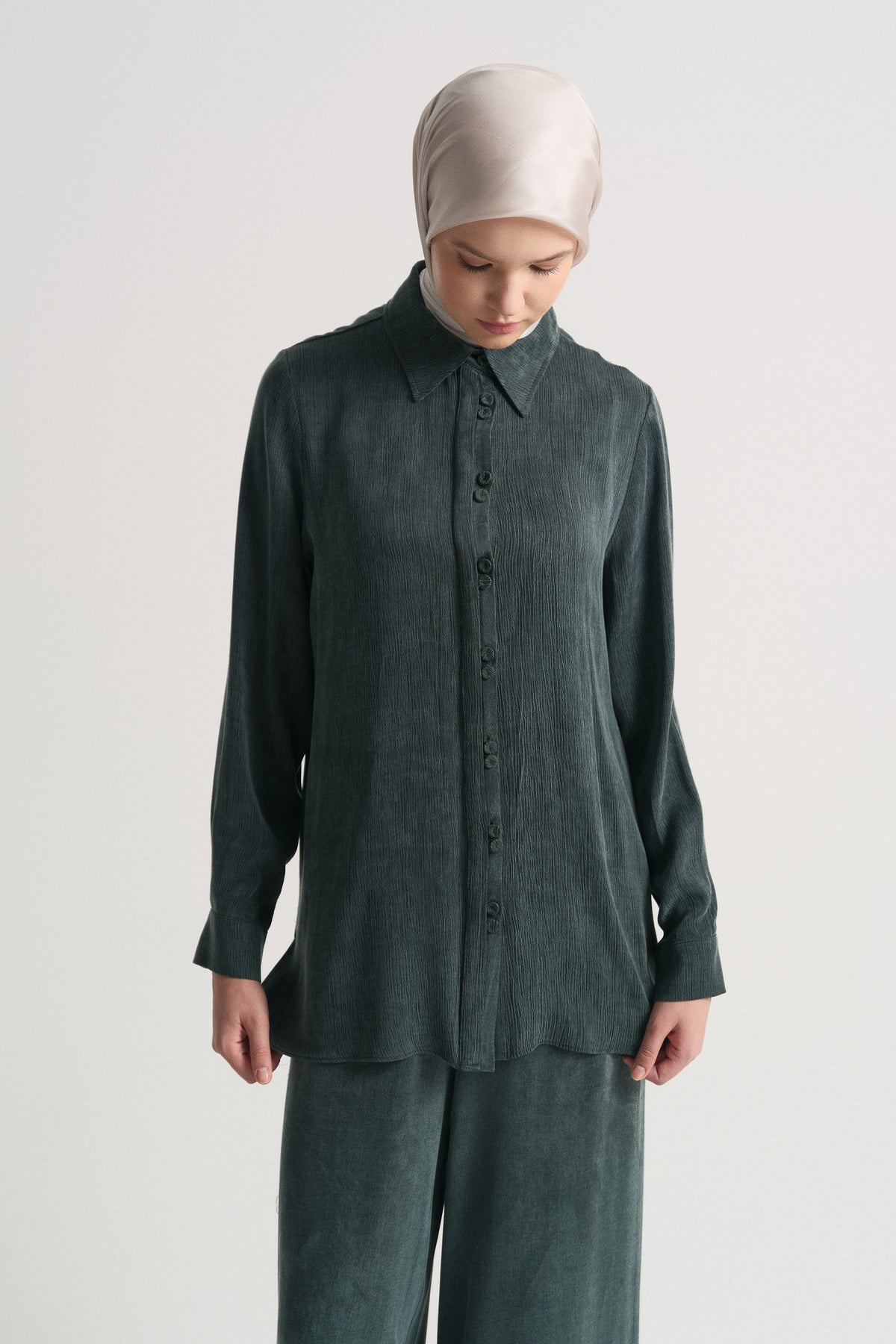 Lyocell Blend Relaxed Fit Suit - Petrol Blue