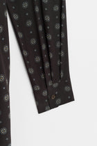 100% Silk Shirt with Sash - Coffee