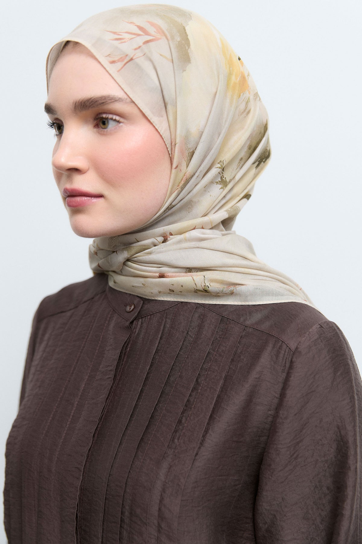 Fulya Pamuk Karışım Natural Şal - Sarı TUĞBA