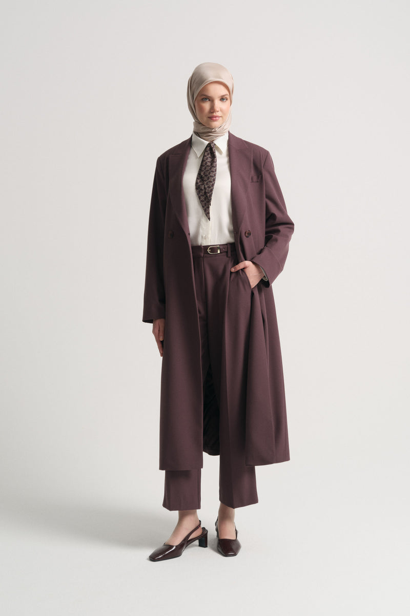 Pleated Trousers - Plum