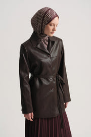 Belted Jacket - Brown