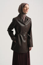 Belted Jacket - Brown