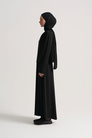 Collar-Detail Skirt Set - Black