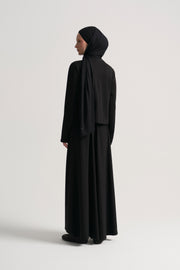 Collar-Detail Skirt Set - Black