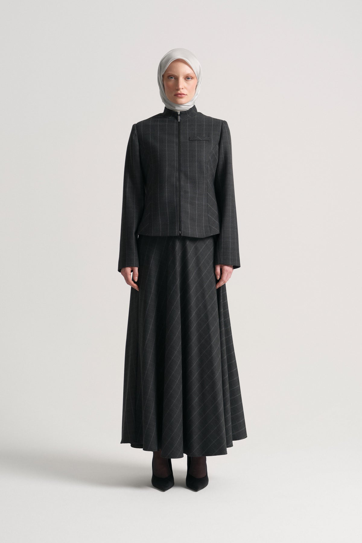 Stand-Collar Zip Jacket - Anthracite