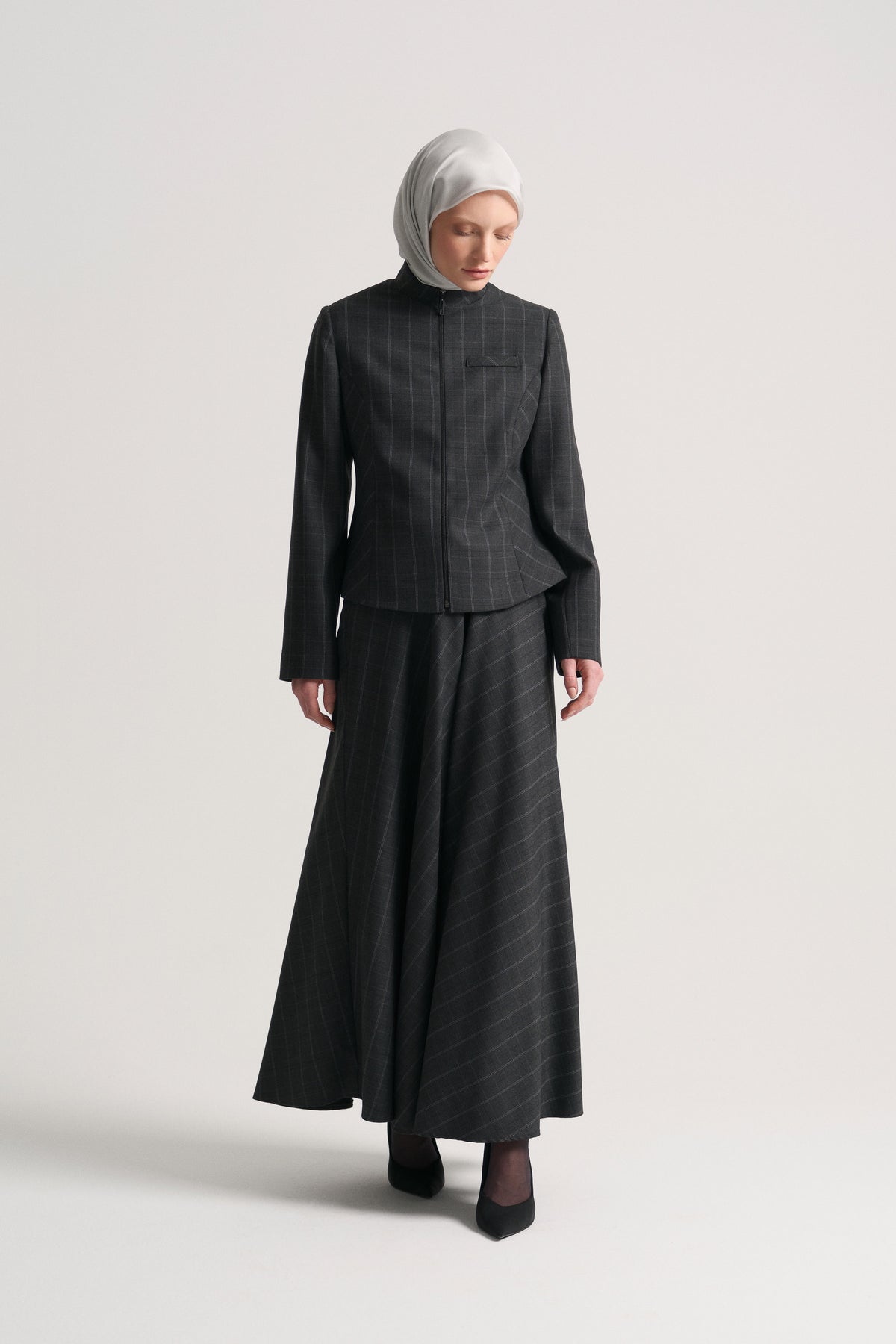 Stand-Collar Zip Jacket - Anthracite