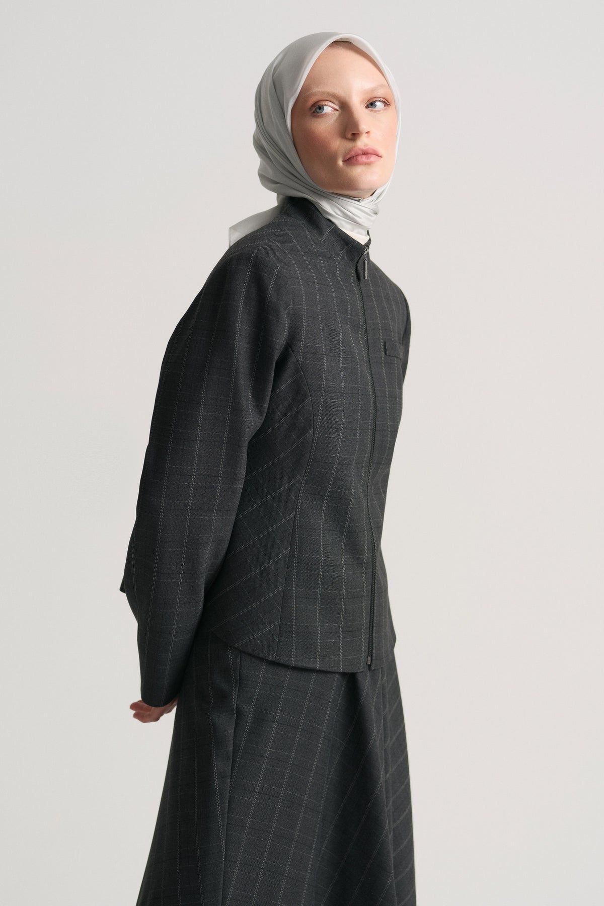 Stand-Collar Zip Jacket - Anthracite
