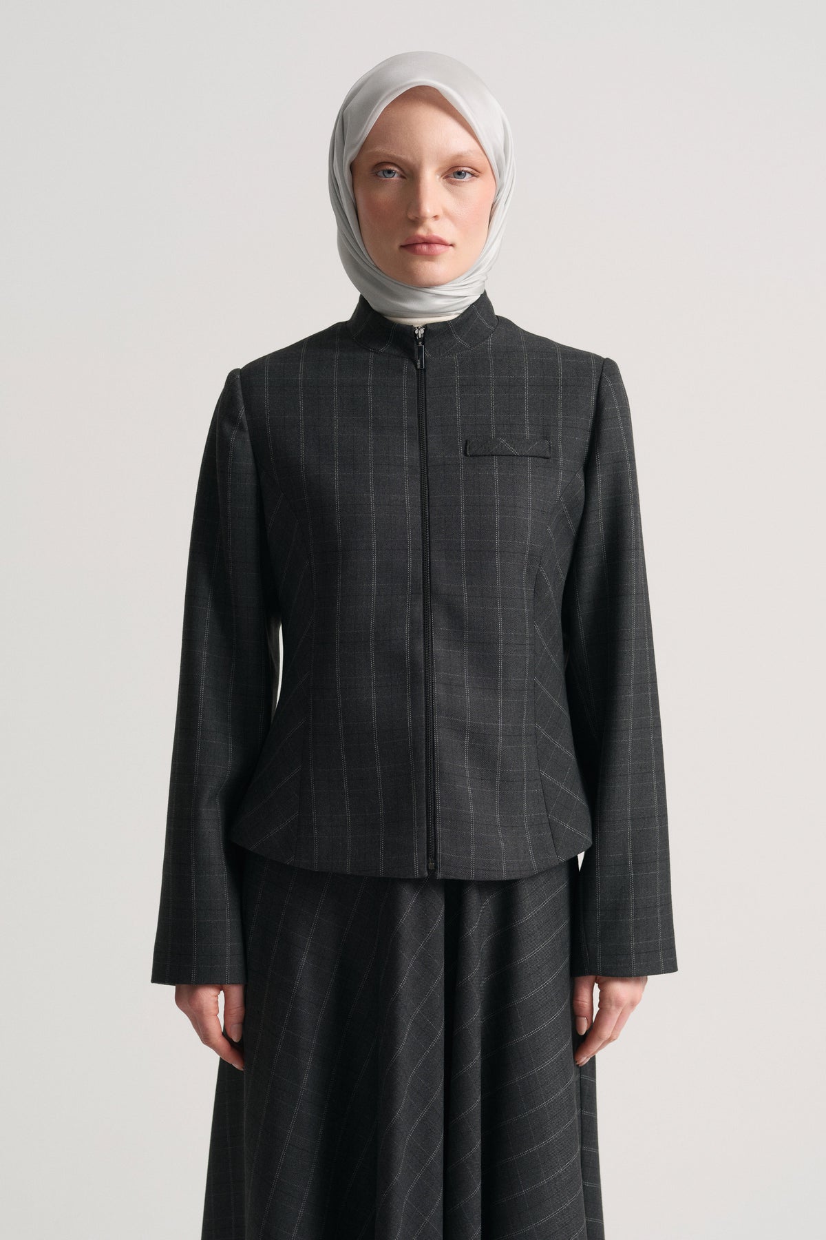Stand-Collar Zip Jacket - Anthracite