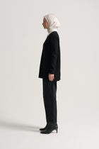 Wool Blend Crewneck Sweater - Black