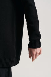 Wool Blend Crewneck Sweater - Black