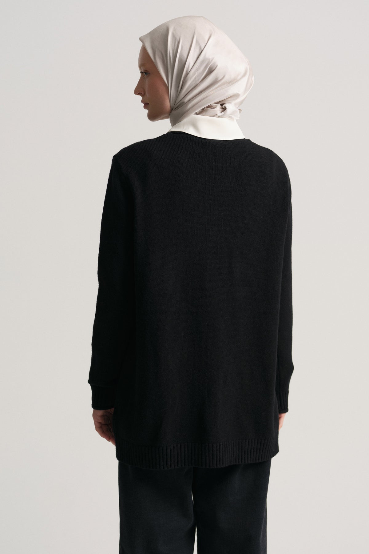 Wool Blend Crewneck Sweater - Black