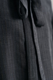 Lyocell Blend Shawl Collar Shirt - Black