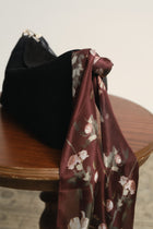 Afitab 100% Voile Silk Scarf - Burgundy