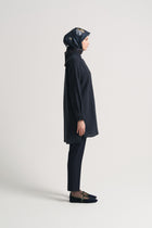 Lyocell Blend Side Slit Tunic - Dark Navy