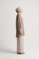 Lyocell Blend Side Slit Tunic - Mink