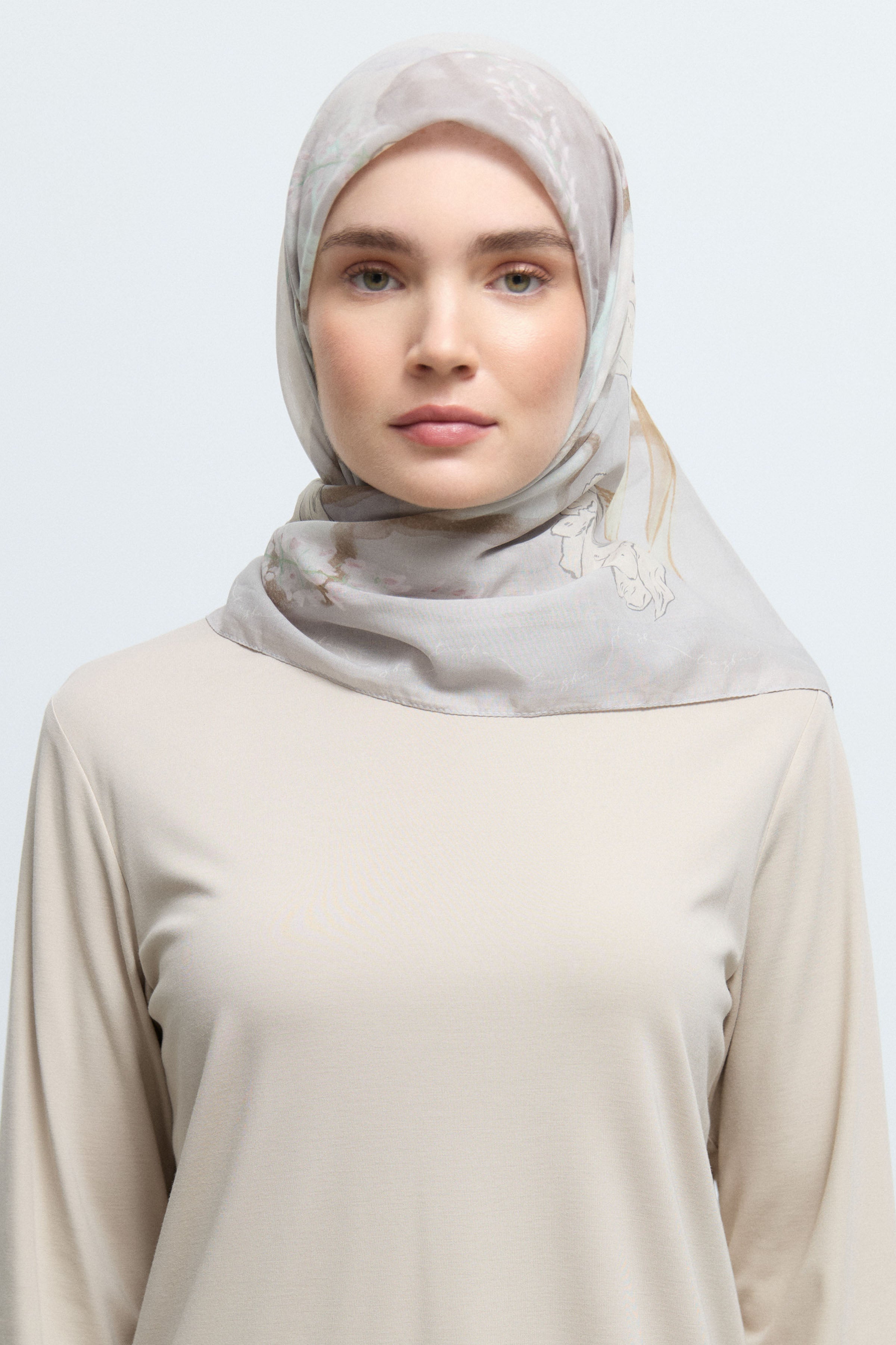 Ferahnüma %100 Pamuk Natural Eşarp - Taş TUĞBA