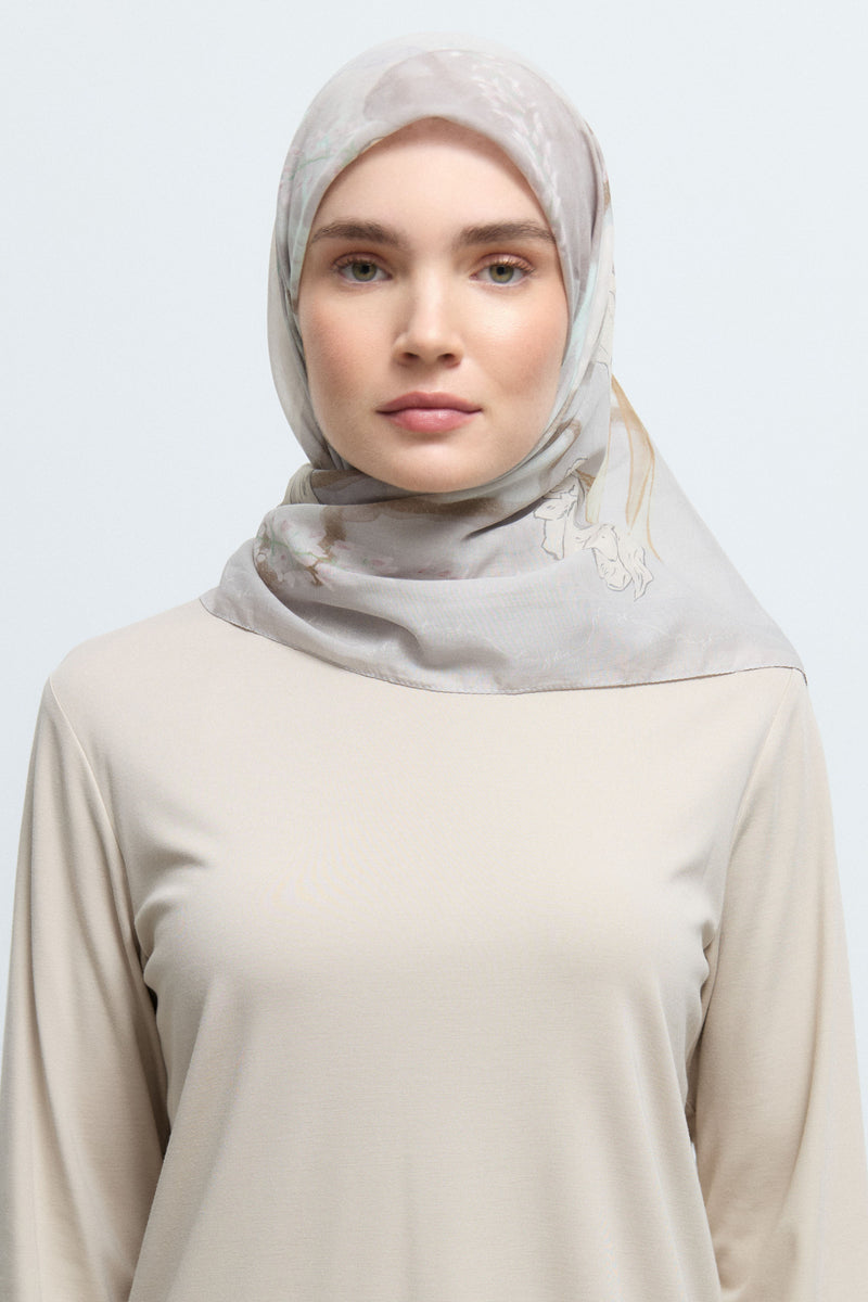 Ferahnüma %100 Pamuk Natural Eşarp - Taş TUĞBA