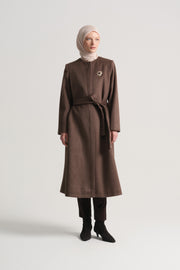 Belted Coat - Brown