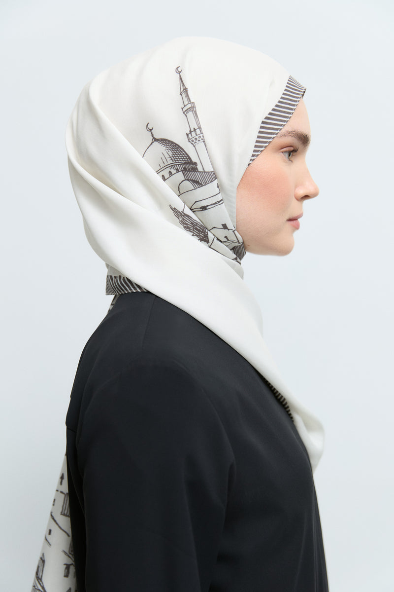 Marida Viskon Karışım Natural Şal - Ekru TUĞBA