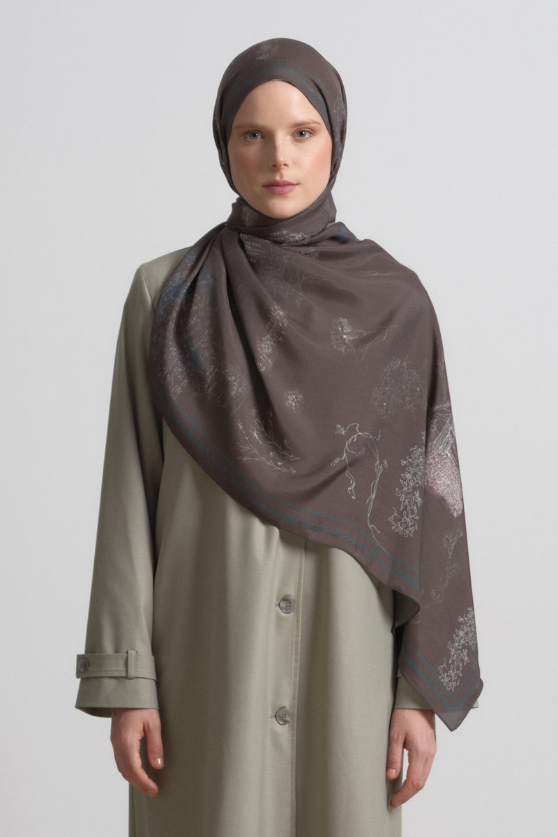 Life Viscose Blend Natural Shawl - Dark Brown
