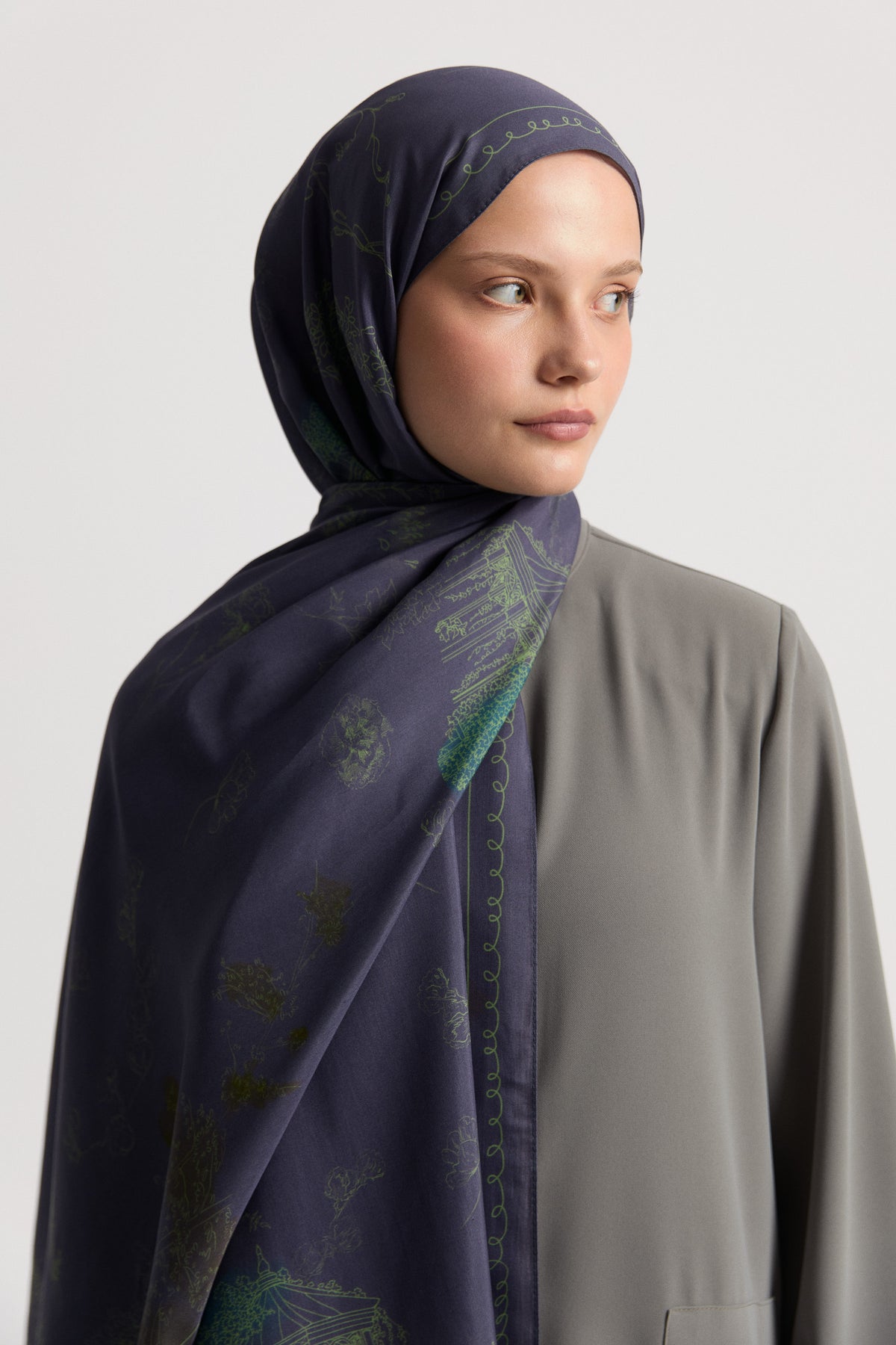 Hayat Viscose Blend Natural Shawl - Purple