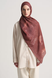 Life Viscose Blend Natural Shawl - Burgundy