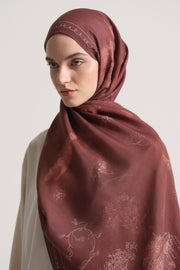 Life Viscose Blend Natural Shawl - Burgundy