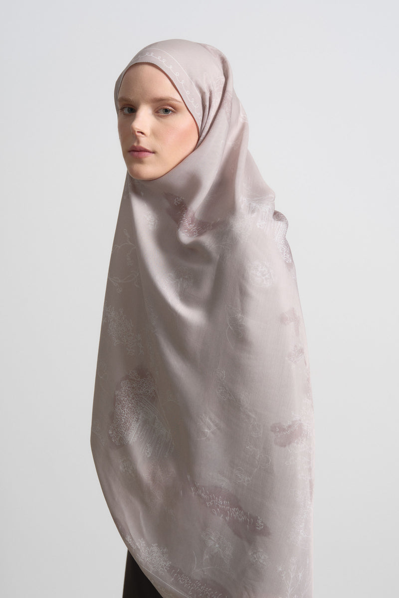 Life Viscose Blend Natural Shawl - Stone