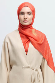 Hayat Viskon Karışım Natural Şal - Turuncu TUĞBA