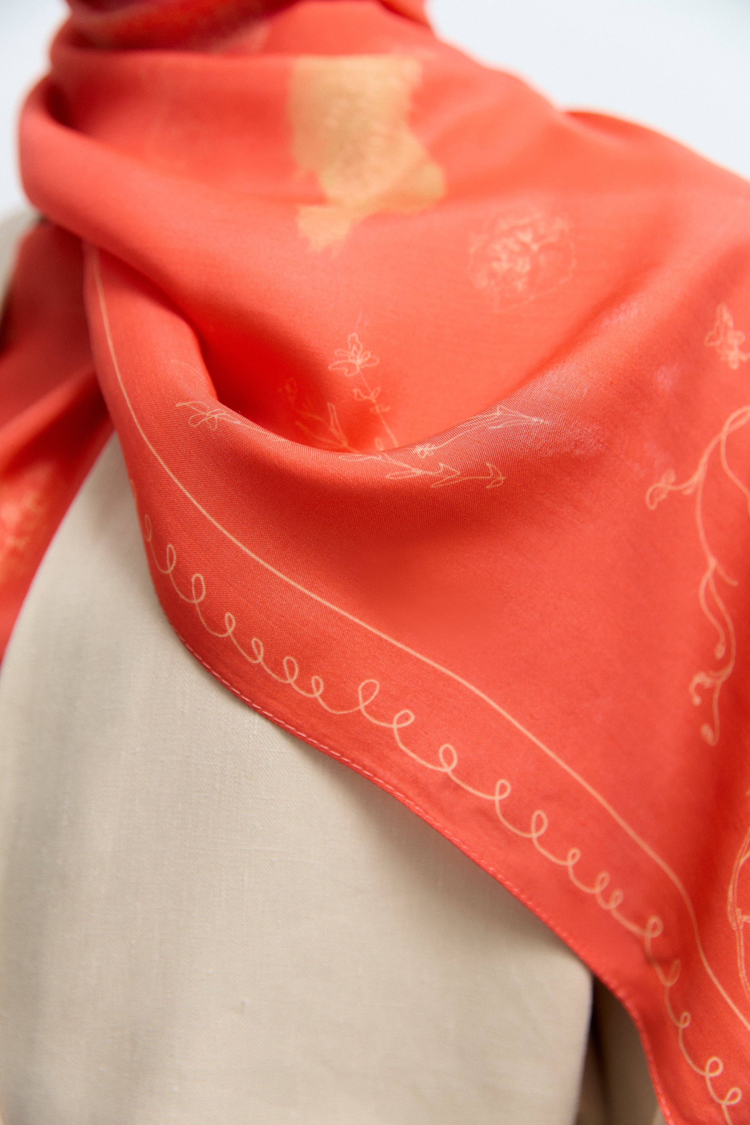 Hayat Viscose Blend Natural Shawl - Orange – TUĞBA