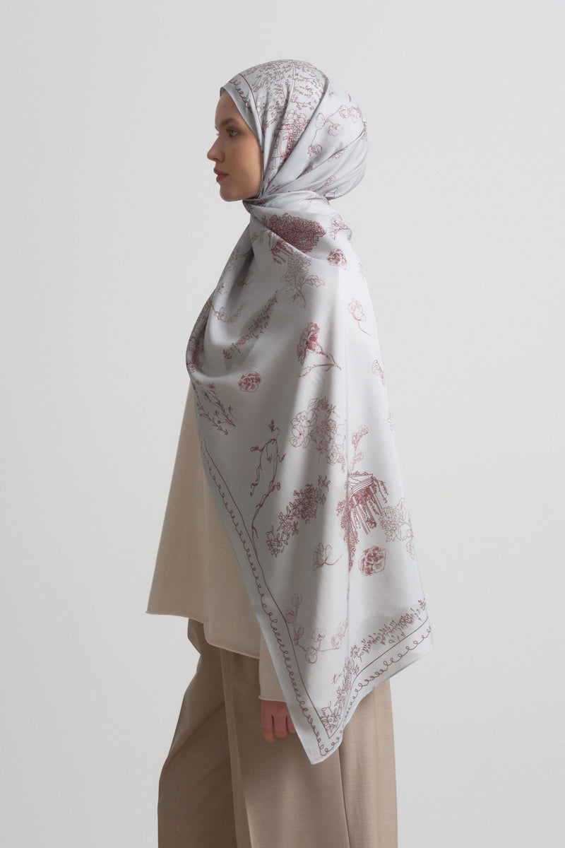 Hayat Viscose Blend Natural Shawl - Silver