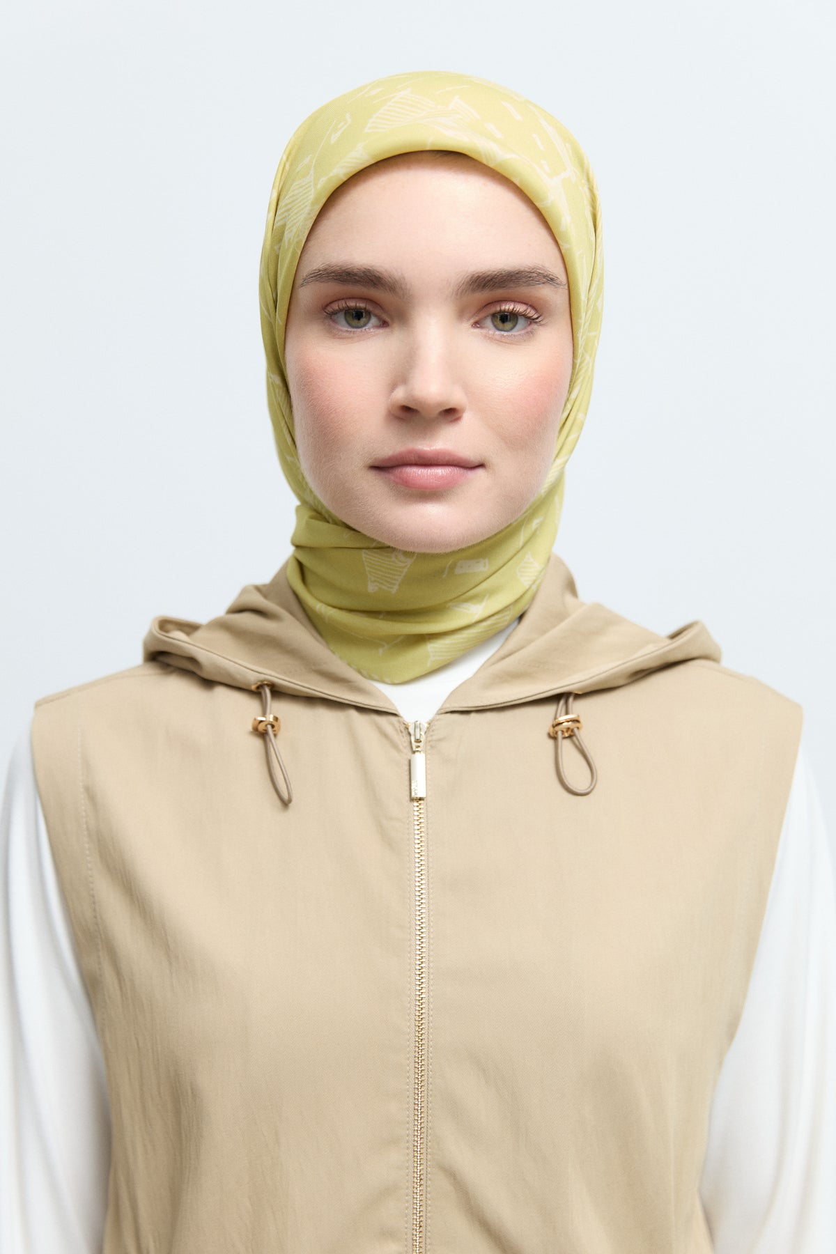 Marida Viscose Blend Natural Scarf - Lime