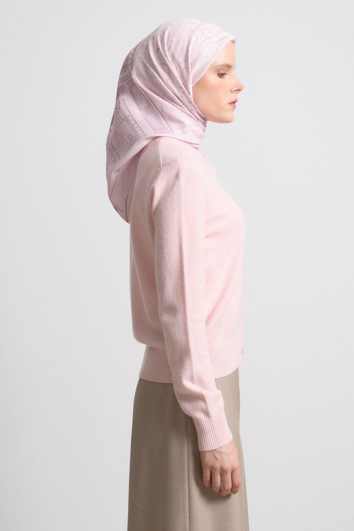 Hayal Viskon Karışım Natural Eşarp - Pembe