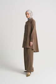 Lyocell Karışımlı Beli Lastikli Pantolon - Olive