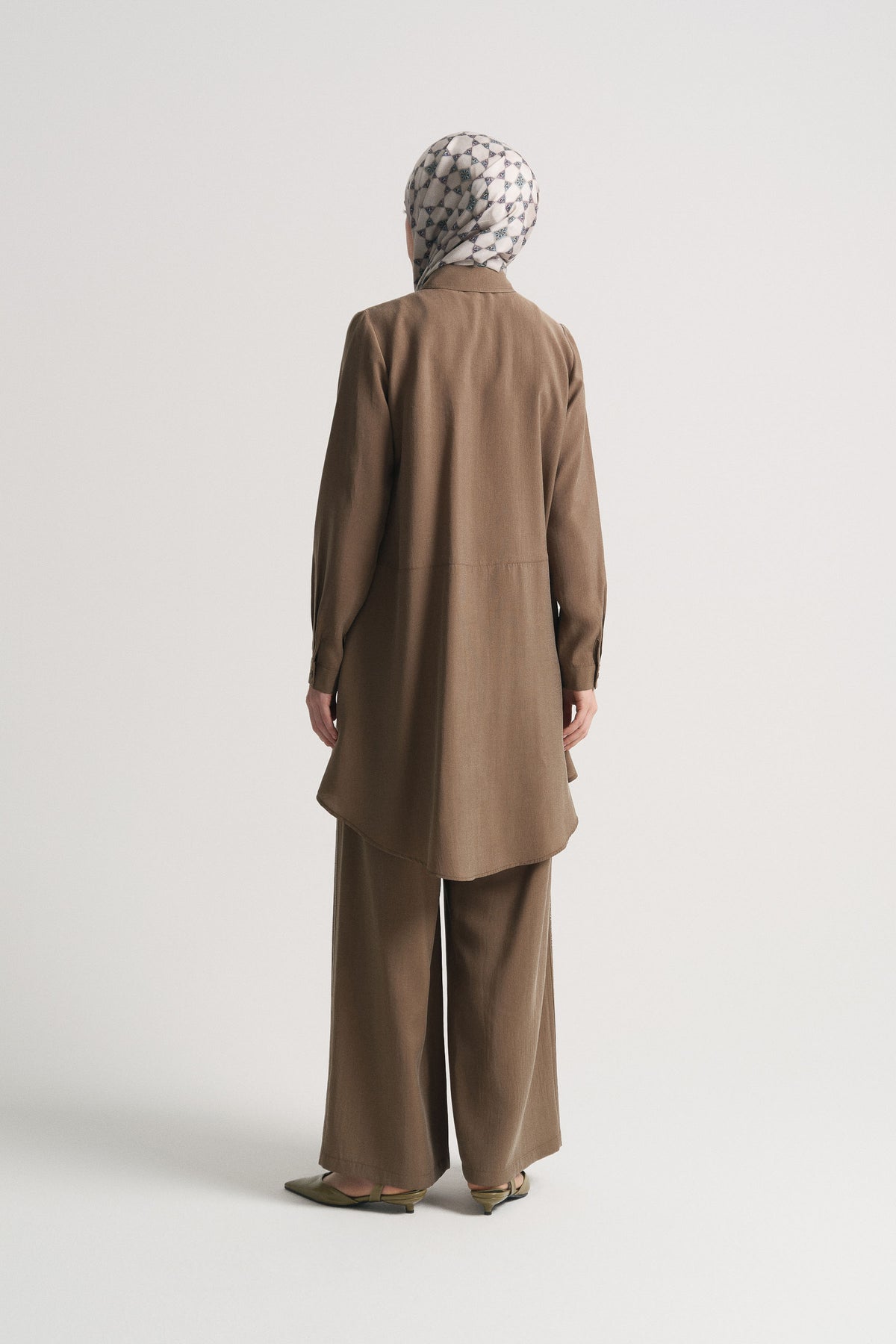 Lyocell Karışımlı Beli Lastikli Pantolon - Olive