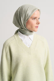 Dizge 100% Voile Silk Scarf - Light Green