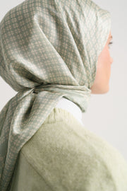 Dizge 100% Voile Silk Scarf - Light Green