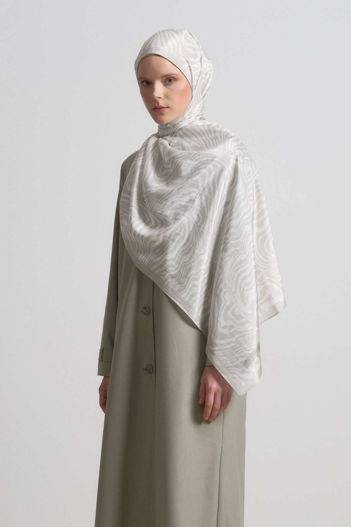 Nilda Lyocell Blend Natural Shawl - White