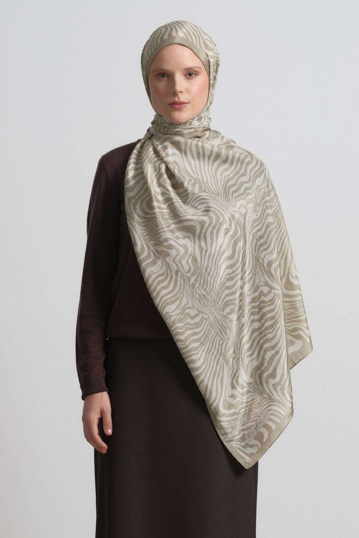 Nilda Lyocell Blend Natural Shawl - Çağla
