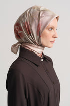 Mihrimah %100 Twill İpek Eşarp - Pudra