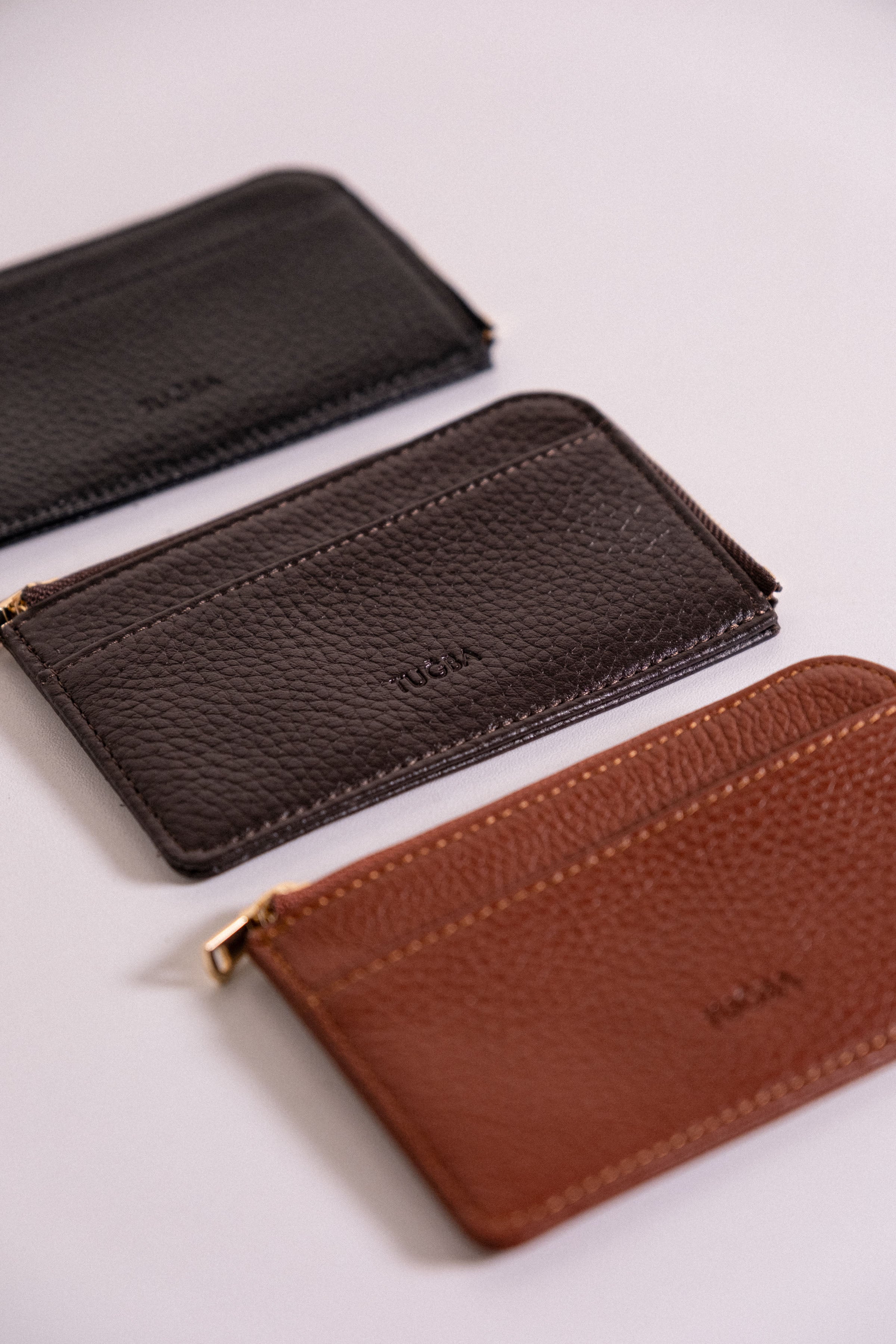 Önü Kartlıklı Deri Cüzdan - Siyah TUGBA